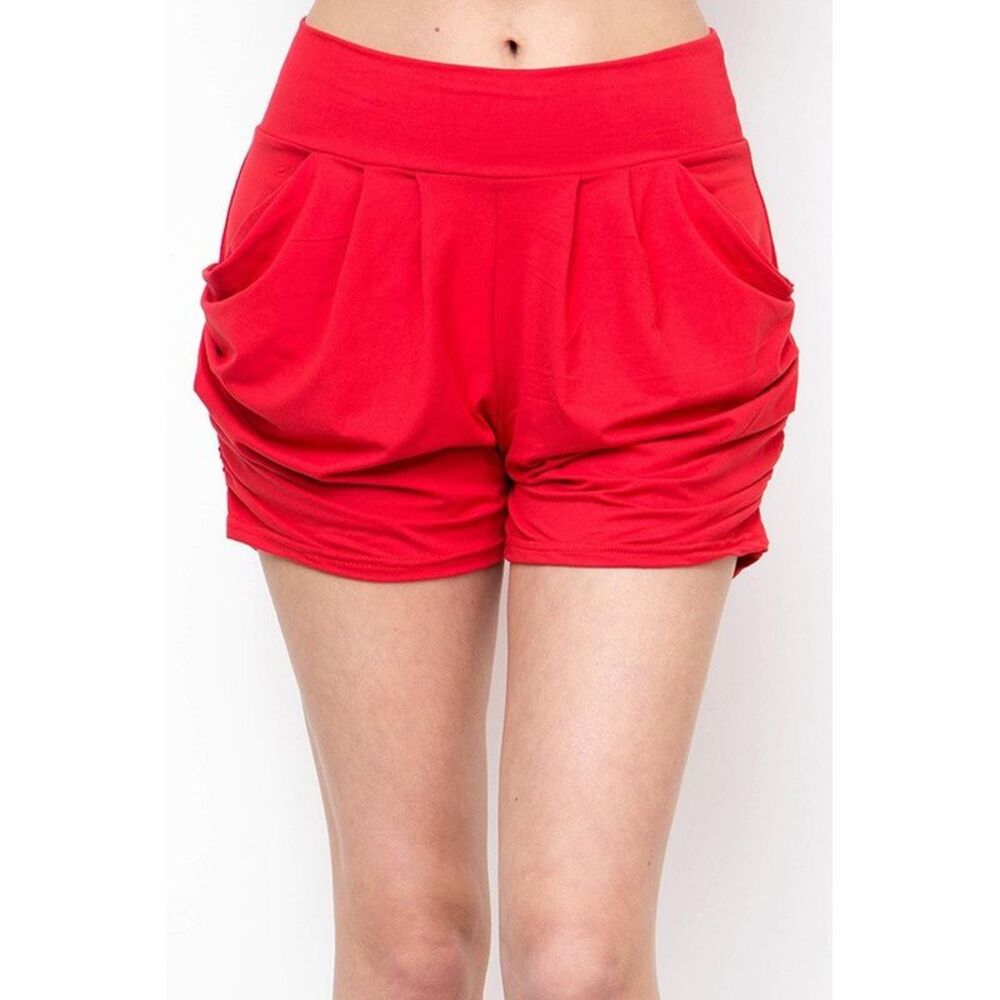 World of Leggings Buttery Smooth Solid Basic Plus Size Harem Shorts